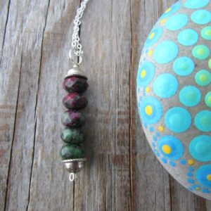 Ruby Zoisite Pendant, Green And Purple Stone Amulet Ruby Zoisite Pendant, Green And Purple Stone Amulet