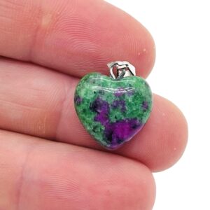 Ruby Zoisite Heart Pendant - Crystals Pendant Healing - Mini Crystal Pendant - Gifts - HNC1008