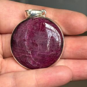 Ruby Zoisite Sterling Silver Pendant: Handmade Gemstone Necklace