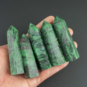1 Pc Natural Ruby Zoisite Obelisk Tower Point wand healing crystal