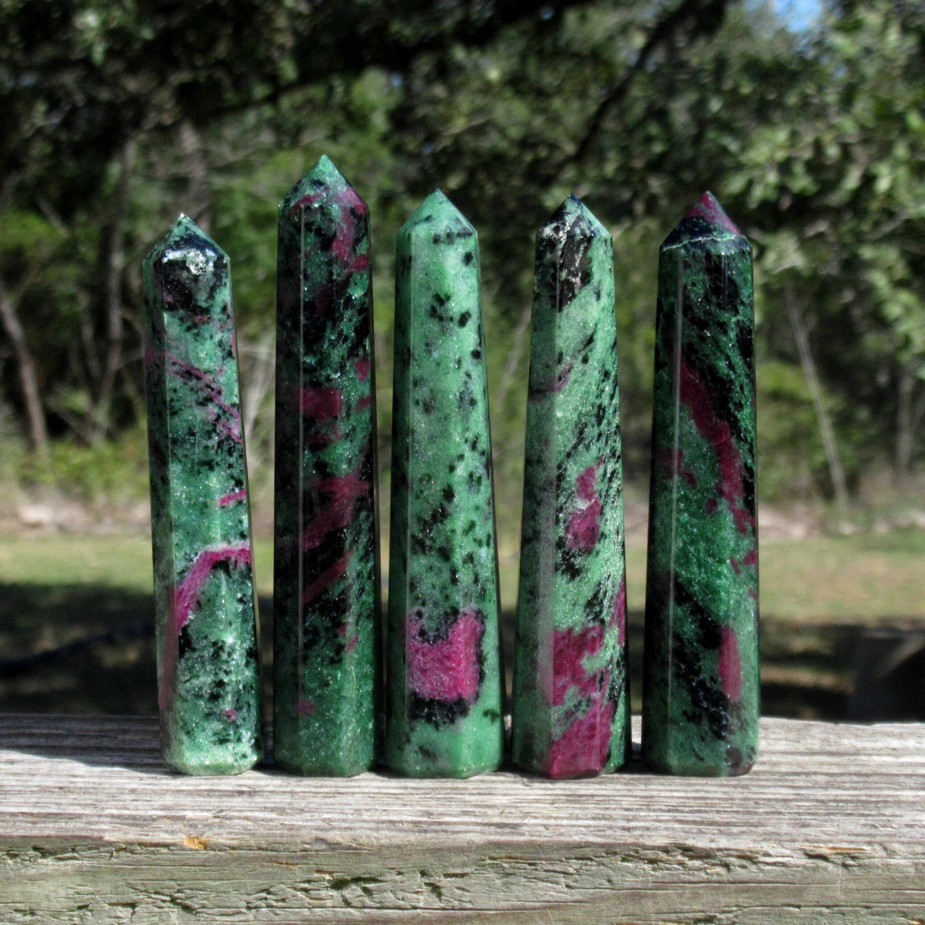 Ruby Zoisite Obelisk Tower: Tanzanian Crystal Point