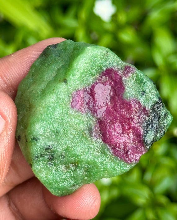265 Carat Raw Ruby Zoisite Specimen: Unheated Fluorescent Healing Crystal