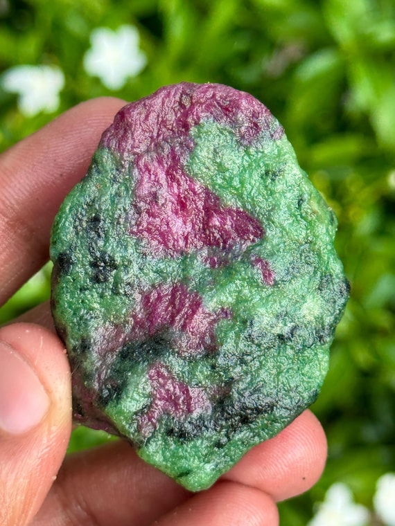 385.5 Carat Raw Ruby Zoisite Specimen: Unheated Fluorescent Healing Crystal