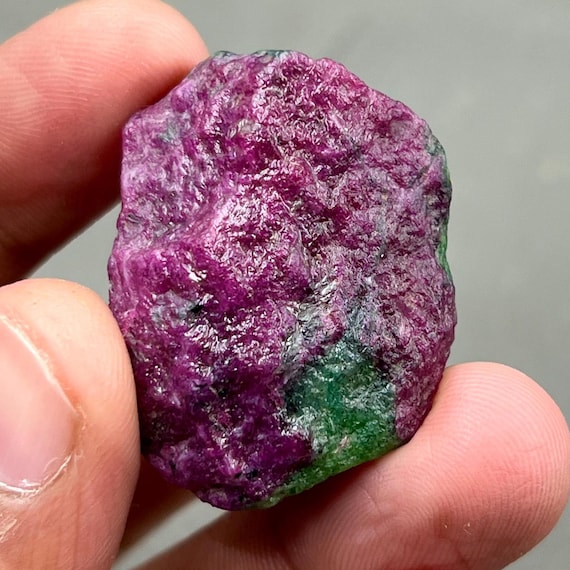 72 Carat Raw Ruby Zoisite Crystal: Natural July Birthstone