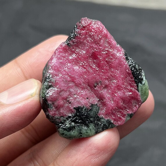 Authentic Natural Ruby Zoisite Rough | Raw Anyolite Stone 85.6g 38x37x40mm