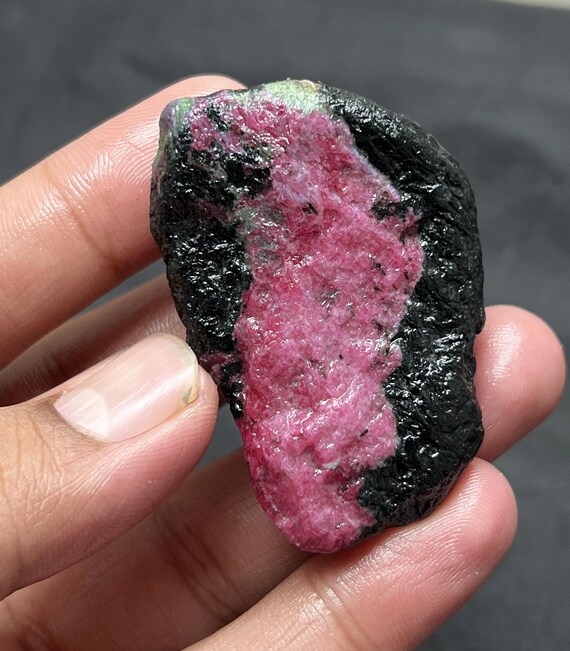 Authentic Raw Ruby Zoisite Rough | Natural Matrix Stone 68.8g 55x38x22mm