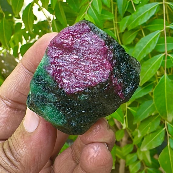 Raw Ruby Zoisite Chunk: Reiki Healing Crystal (434 Ct, 39x35mm)