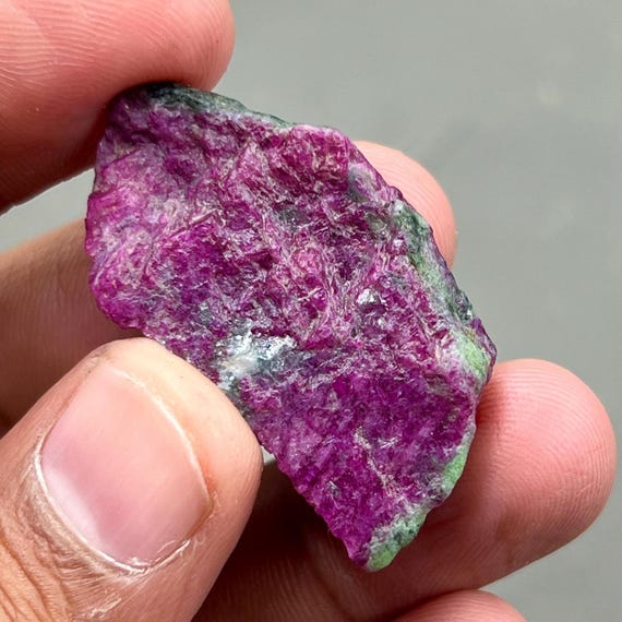 Raw Ruby Zoisite Crystal: 48 Carat July Birthstone