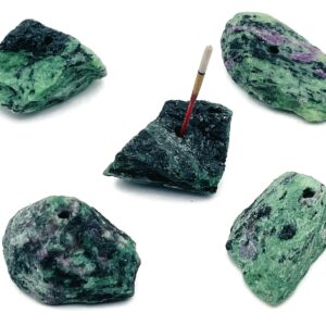 Ruby Zoisite Crystal Incense Holder -rough Crystal Stone Incense Stick Holder -raw Stone Incense Holder - Healing Stone - Rs1016 Ruby Zoisite Crystal Incense Holder -rough Crystal Stone Incense Stick Holder -raw Stone Incense Holder - Healing Stone - Rs1016
