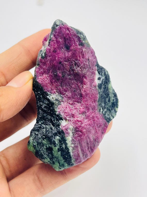 Raw Ruby Zoisite Crystal: Natural Healing Stone (154 Gram, 7.2x3.7 Cm) Raw Ruby Zoisite Crystal: Natural Healing Stone (154 Gram, 7.2x3.7 Cm)