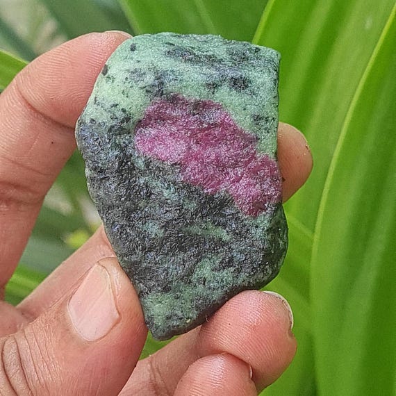 Raw Ruby Zoisite Crystal, Untreated Gemstone Specimen, 393 Carat