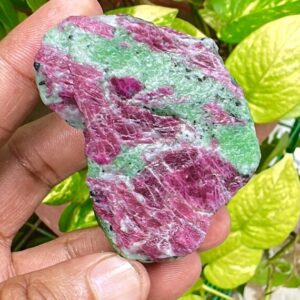 Raw Ruby Zoisite Gemstone Unique Rough Crystal Healing Piece (632 Ct, 59x40x40 mm) Raw Ruby Zoisite Gemstone Unique Rough Crystal Healing Piece (632 Ct, 59x40x40 mm)