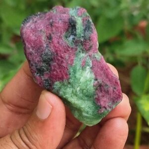 Natural Ruby Zoisite Chunk: Raw Crystal Healing Stone (59x34mm, 305 ct) Natural Ruby Zoisite Chunk: Raw Crystal Healing Stone (59x34mm, 305 ct)