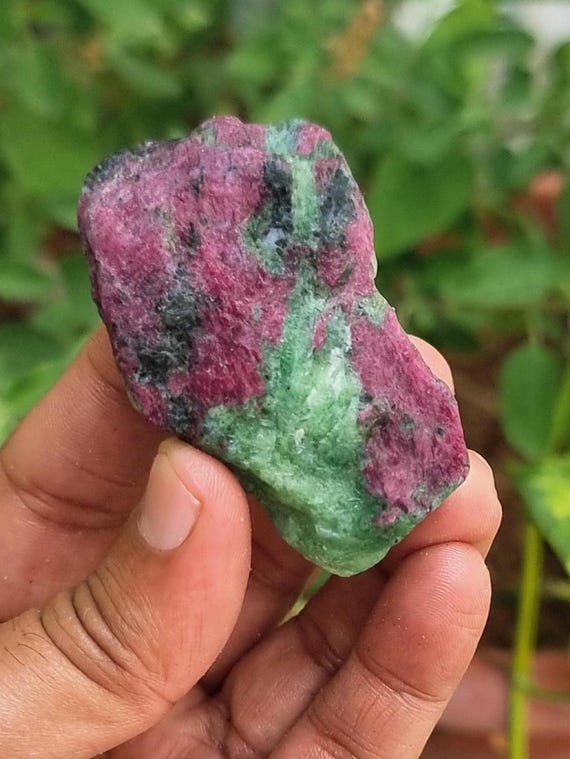 Natural Ruby Zoisite Chunk: Raw Crystal Healing Stone (59x34mm, 305 Ct)