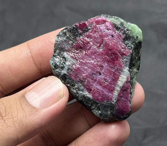 Natural Ruby Zoisite Rough | Raw Anyolite Gemstone 40.8g 48x38x17mm