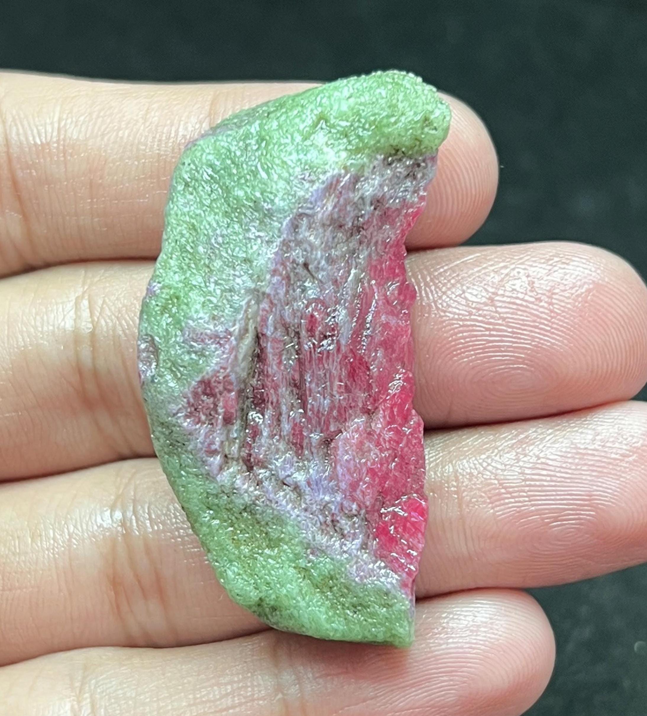 Natural Ruby Zoisite Rough Slice | Raw Anyolite Stone 37.6g 52x22x15mm