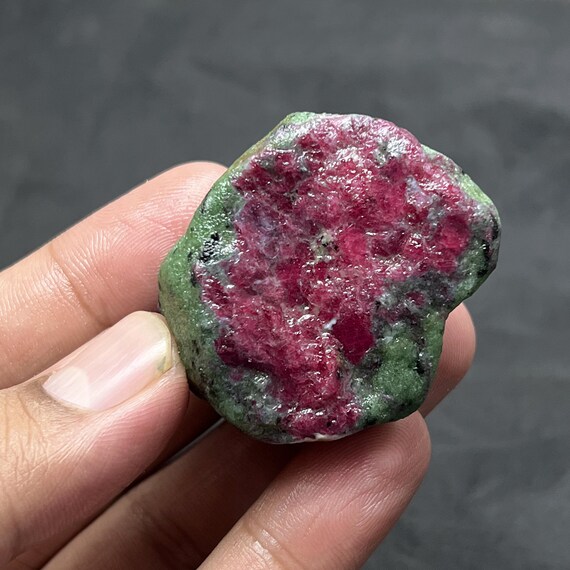 Loose Ruby Zoisite Rough | Natural Raw Anyolite Stone 73.7g 41x36x27mm