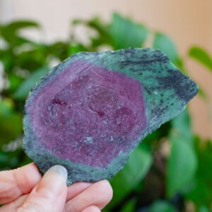 Ruby Zoisite Slab, Complete Hexagon, Raw Ruby In Zoisite Slice, Large Ruby Stone, Natural Ruby Stone Ruby Zoisite Slab, Complete Hexagon, Raw Ruby In Zoisite Slice, Large Ruby Stone, Natural Ruby Stone
