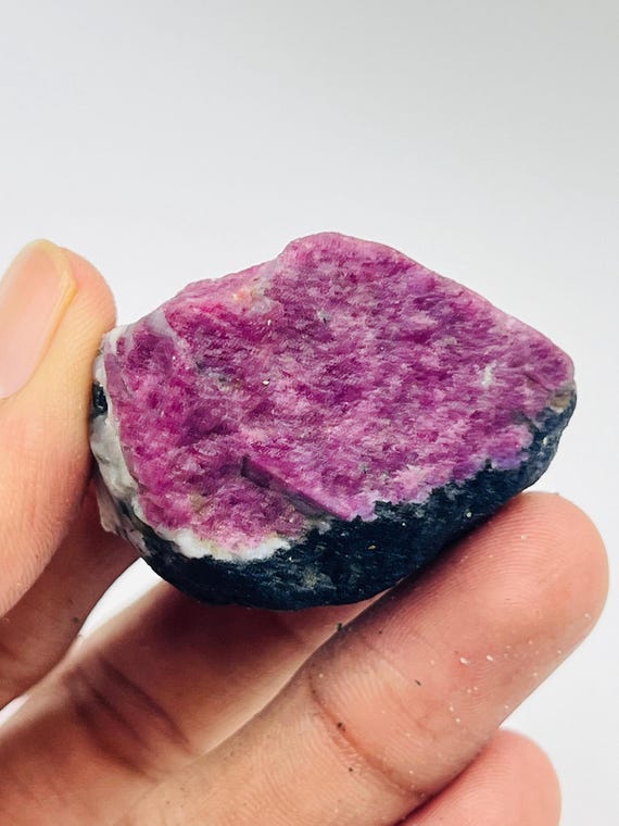 Raw Ruby Zoisite Specimen: Natural Crystal Chunk (41x32mm, 268ct