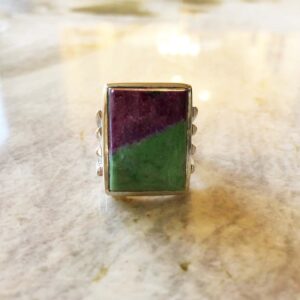 Ruby Zoisite Ring - Sterling Silver Handcrafted Statement