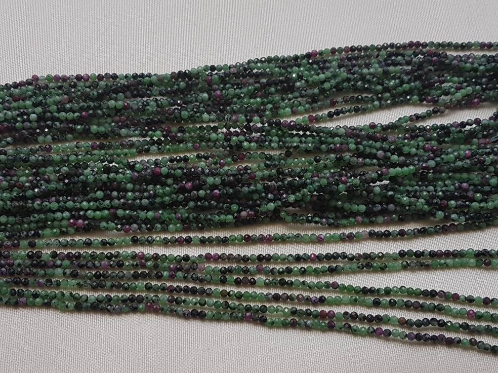 2 Strands Of Ruby Zoisite Fact Rondelle 2mm 13" Each.