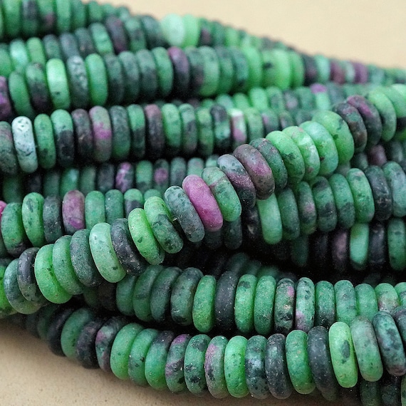 Ruby Zoisite Beads (rondelle)(matte)(6mmx2mm)(15.5"strand)