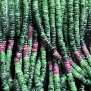 New Brand- Natural Shaded Ruby Zoisite Size 5-5.5 mm Smooth Tyre Shape Gemstone Beads, 16 Inch Strand For Jewelry Making New Brand- Natural Shaded Ruby Zoisite Size 5-5.5 mm Smooth Tyre Shape Gemstone Beads, 16 Inch Strand For Jewelry Making