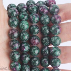 4/6/8/10/12mm Clinozoisite Gemstone, Green Red Beads, Ruby Zoisite Gemstone Beads, Round Semi Precious Beads, Loose Beads--15inches---STN009