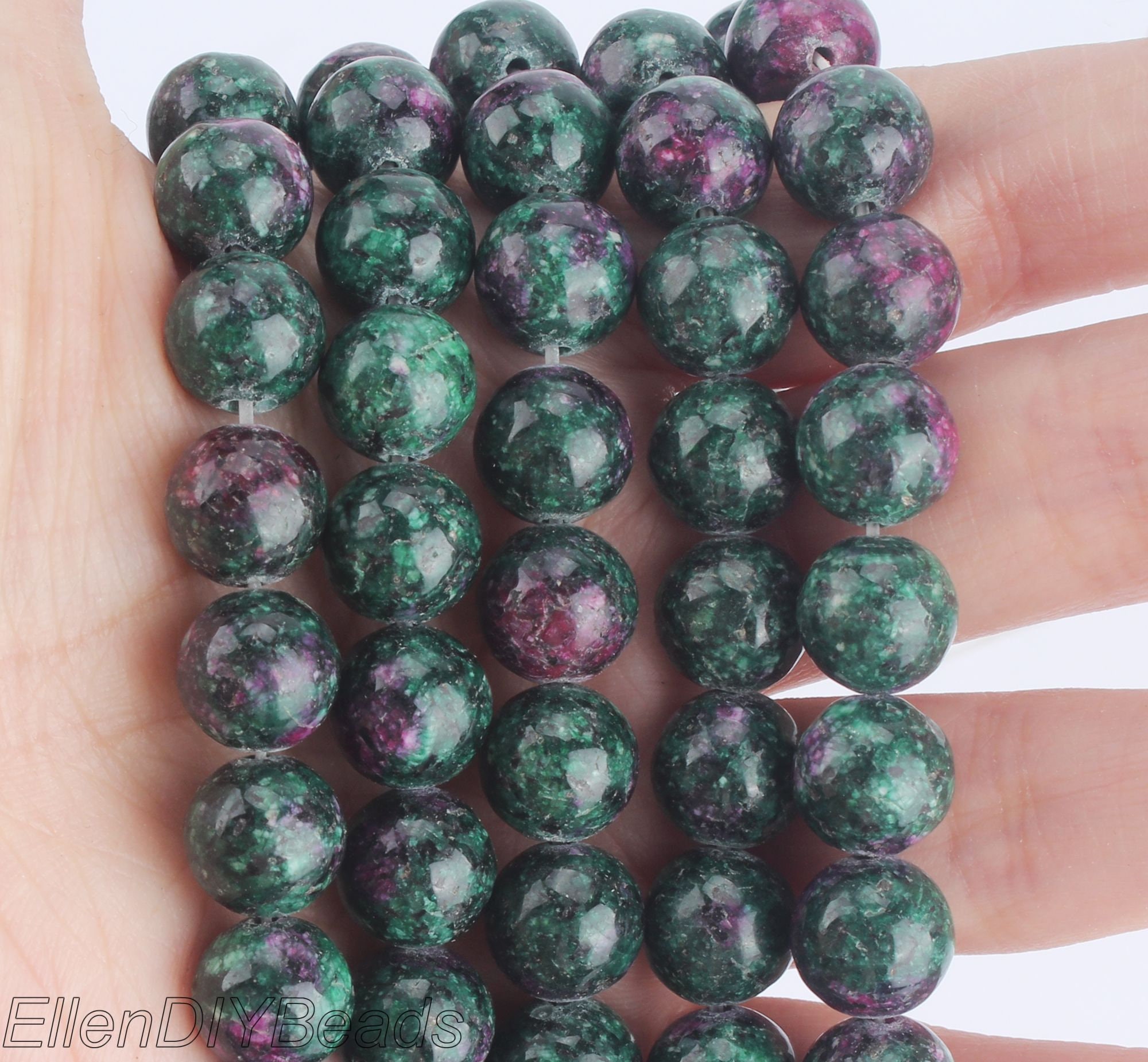 4/6/8/10/12mm Clinozoisite Gemstone, Green Red Beads, Ruby Zoisite Gemstone Beads, Round Semi Precious Beads, Loose Beads--15inches---stn009