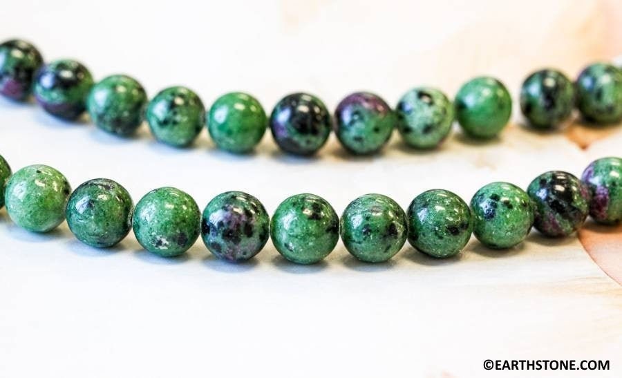 M/ Ruby Zoisite 12mm Round 15.5" Strand Natural Gemstone Beads For Jewelry Making 199-1009