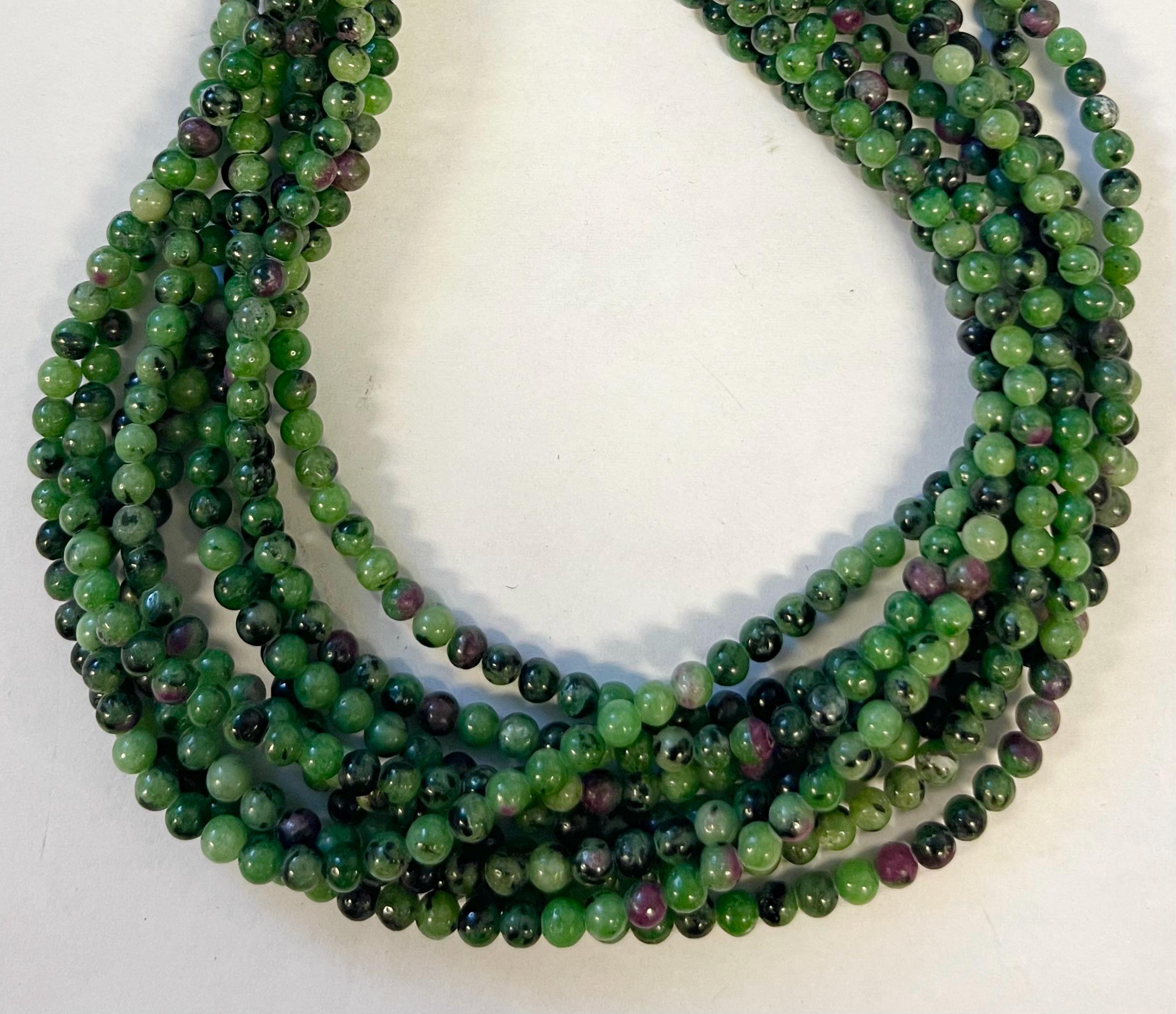 Natural Ruby Zoisite 4mm Round Gemstone Beads -15.5 Inch Strand--#526