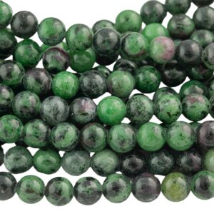 Natural Ruby Zoisite 4mm 6mm 8mm 10mm Round Beads 15.5" Strand