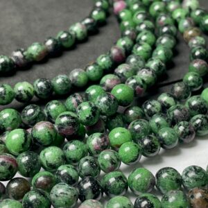 New Brand- Ruby Zoisite Smooth Round Gemstone Beads, 8 mm Wholesale Beads, 15.5 Inches Strand Bulk Beads For Making Jewelry & Craft For Sale