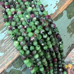 Rustic Ruby Zoisite  handcut round spacer Beads 4.5mm  aprx Natural Gemstone Beads