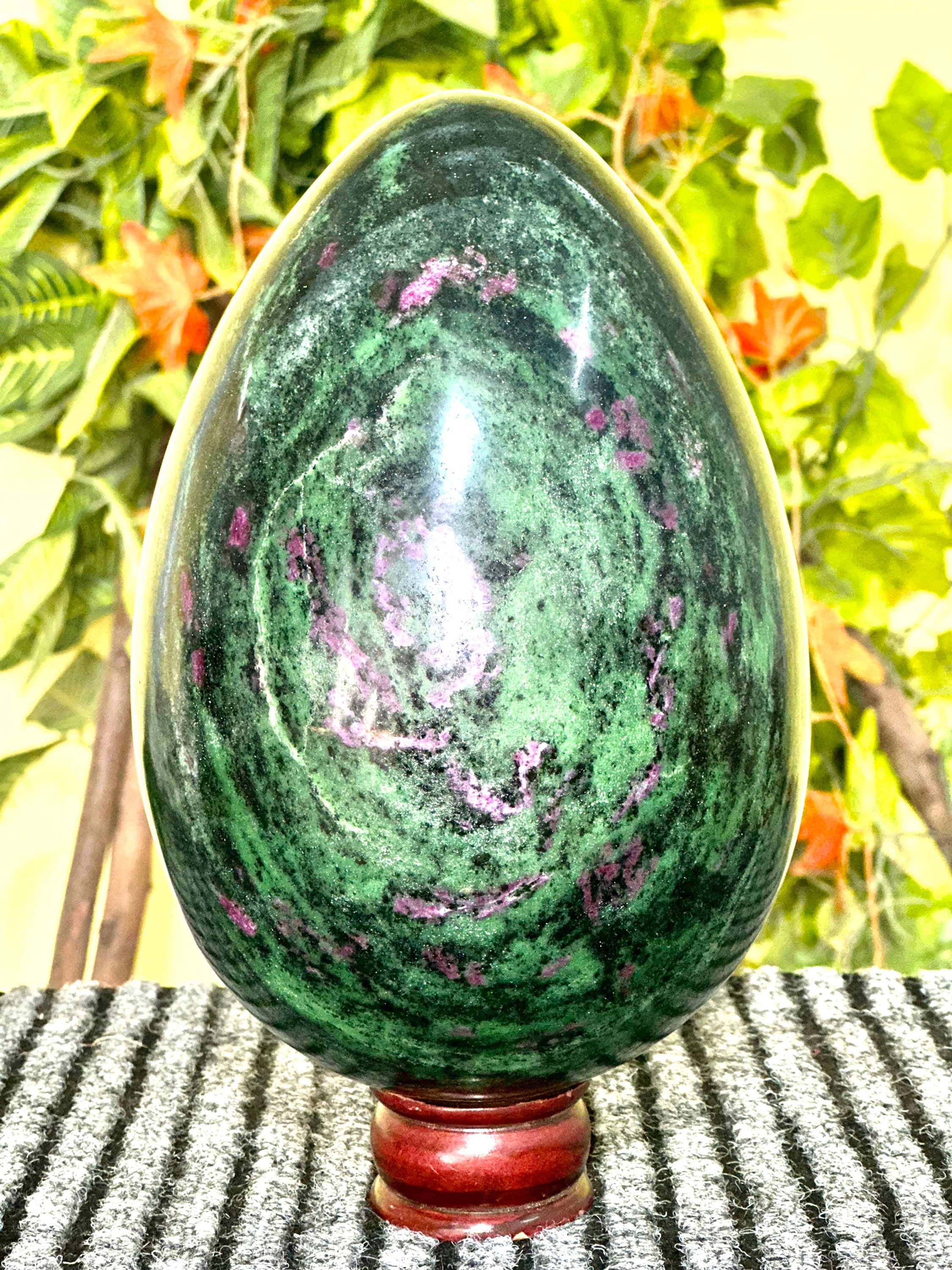 Xxxl African Ruby Zoisite Egg Decorative Piece: Pink Anyolite Healing Stone | Balancing Stone