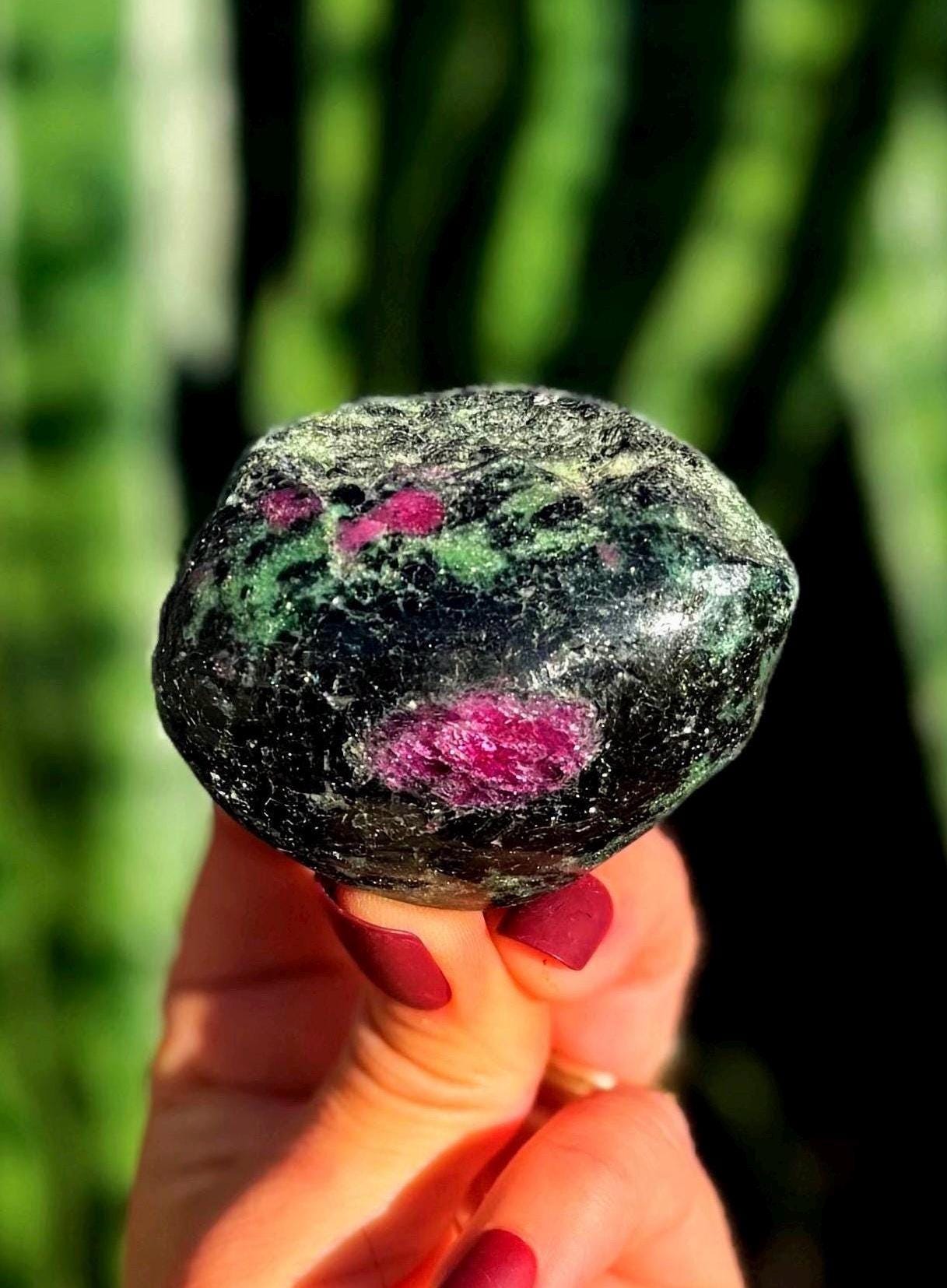 Natural Ruby Zoisite Crystal - (anyolite) - Uv Reactive - For Enhanced Patience And Passion -connects Mind And Heart