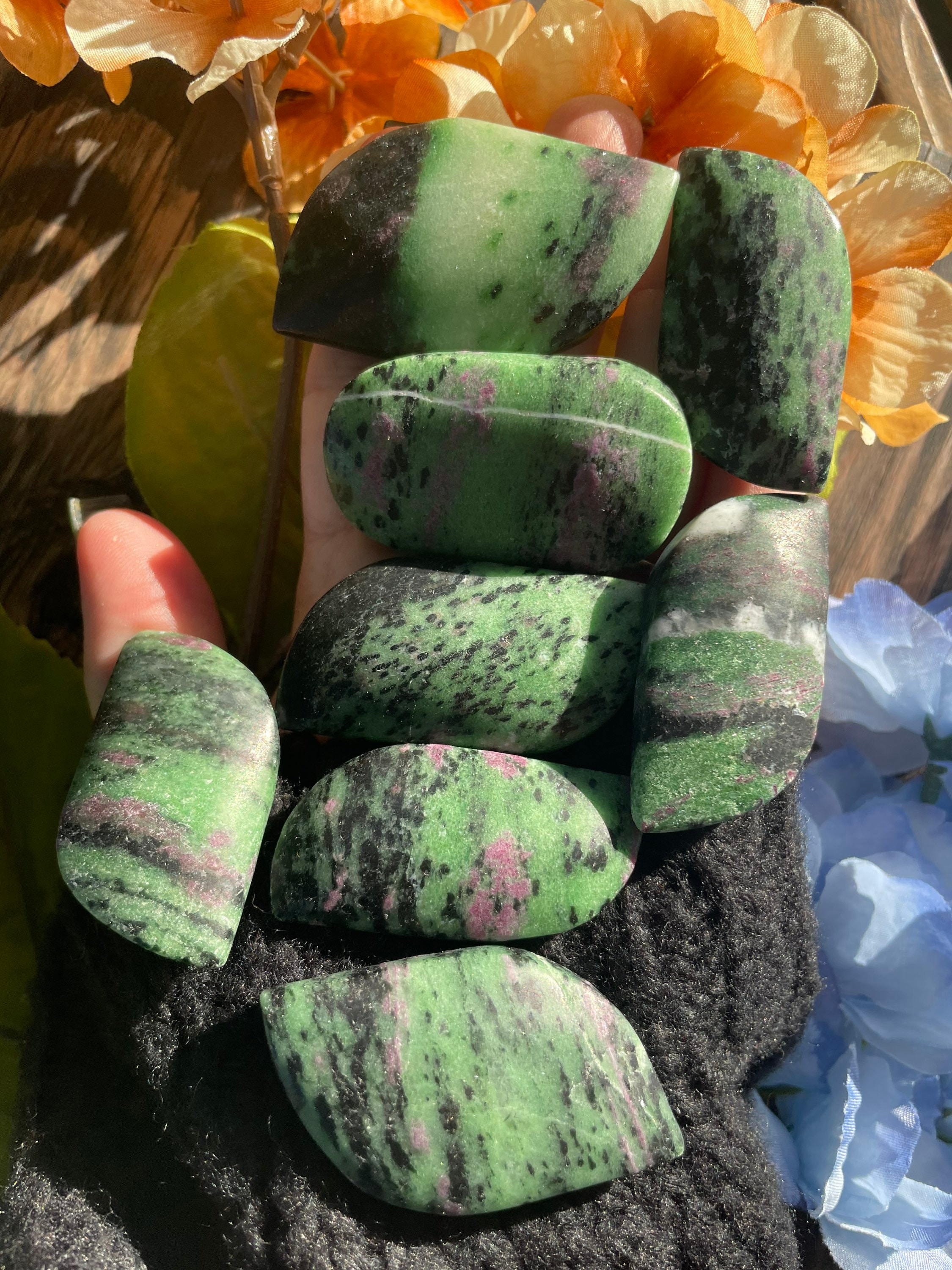 Ruby Zoisite Palm Stone, Ruby Zoisite, Qty. 1