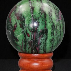 Pink Ruby Zoisite Sphere: 85MM Anyolite Crystal Ball, Metaphysical Decor Pink Ruby Zoisite Sphere: 85MM Anyolite Crystal Ball, Metaphysical Decor