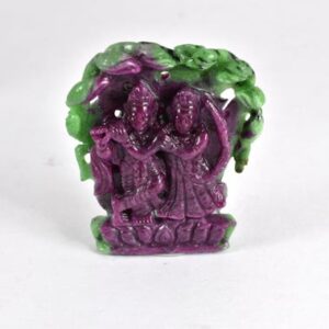 Ruby Zoisite Radha Krishna Carving, Handmade Spiritual Statue Ruby Zoisite Radha Krishna Carving, Handmade Spiritual Statue