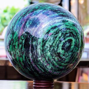 Ruby Zoisite Sphere: Pink Anyolite Crystal Ball, Metaphysical Decor Ruby Zoisite Sphere: Pink Anyolite Crystal Ball, Metaphysical Decor