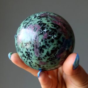 Ruby Zoisite Sphere Spotlight Love Green Red Crystal Ball Ruby Zoisite Sphere Spotlight Love Green Red Crystal Ball