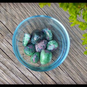 Tumbled Zoisite With Ruby