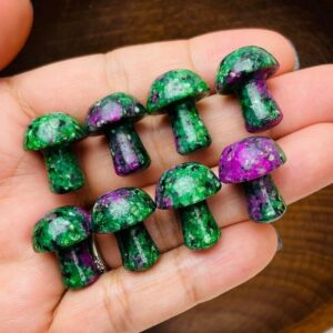 Ruby Zoisite Mushroom: Mini Tumbled Polished Crystal Gemstone
