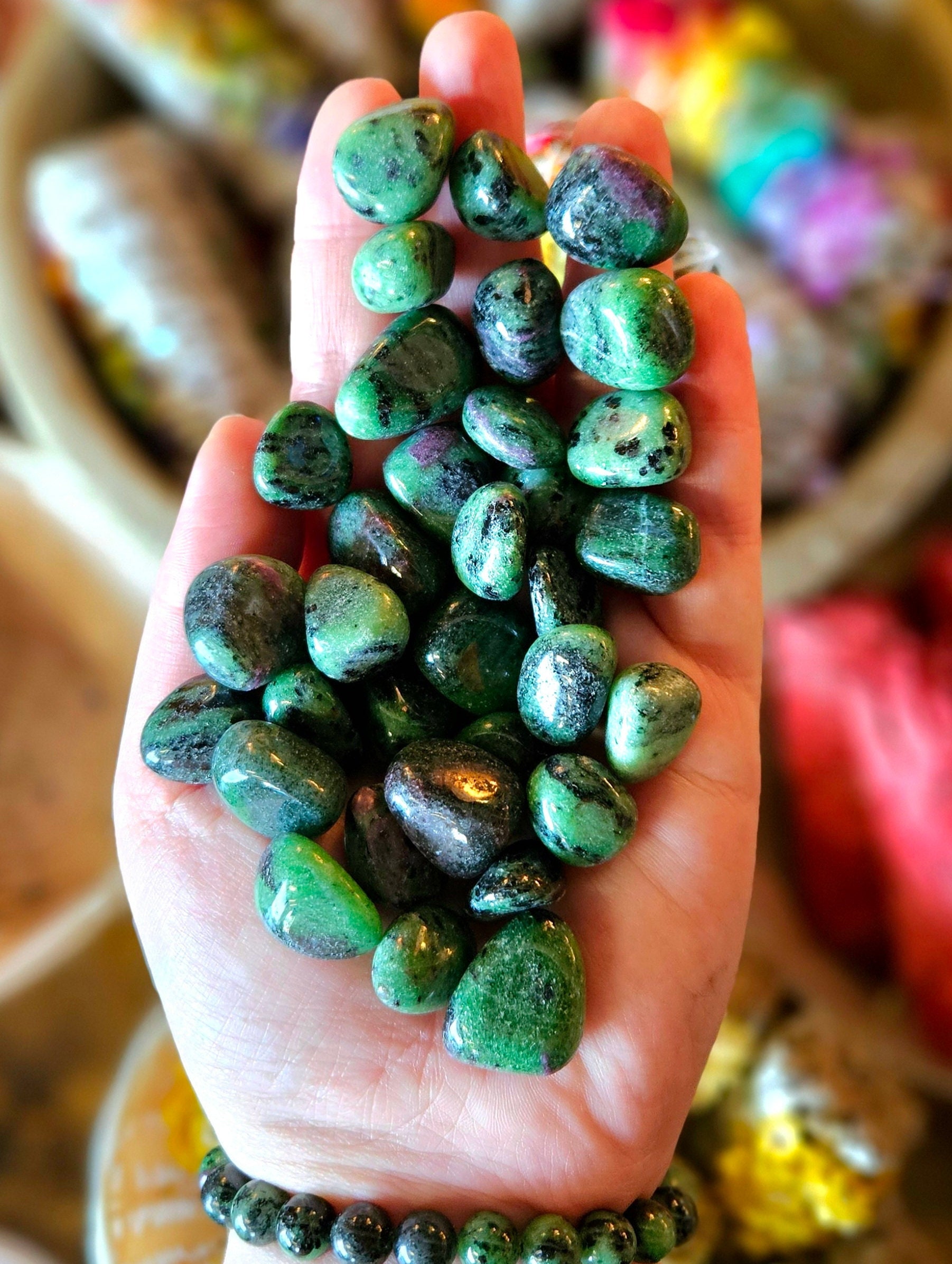 Ruby Zoisite Tumbled Stone, One, Minerals, Rock Hound, Crystal Healing, Specimen