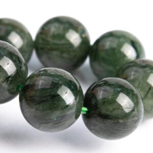 11-12MM Deep Green Rutilated Quartz Beads Bracelet Grade AA Genuine Natural Round Gemstone 8" (117109h-3745) 11-12MM Deep Green Rutilated Quartz Beads Bracelet Grade AA Genuine Natural Round Gemstone 8" (117109h-3745)