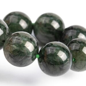 11MM Dark Green Rutilated Quartz Beads Bracelet Grade A+ Genuine Natural Round Gemstone 7.5" (117102h-3745) 11MM Dark Green Rutilated Quartz Beads Bracelet Grade A+ Genuine Natural Round Gemstone 7.5" (117102h-3745)