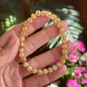 6mm Golden Rutile Quartz Bracelet: Crystal Gemstone Bracelet 6mm Golden Rutile Quartz Bracelet: Crystal Gemstone Bracelet