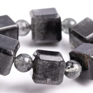 8-9MM Black Rutilated Quartz Beads Beveled Edge Faceted Cube Bracelet Grade A Genuine Natural Gemstone 7.5" (117870h-3982) 8-9MM Black Rutilated Quartz Beads Beveled Edge Faceted Cube Bracelet Grade A Genuine Natural Gemstone 7.5" (117870h-3982)