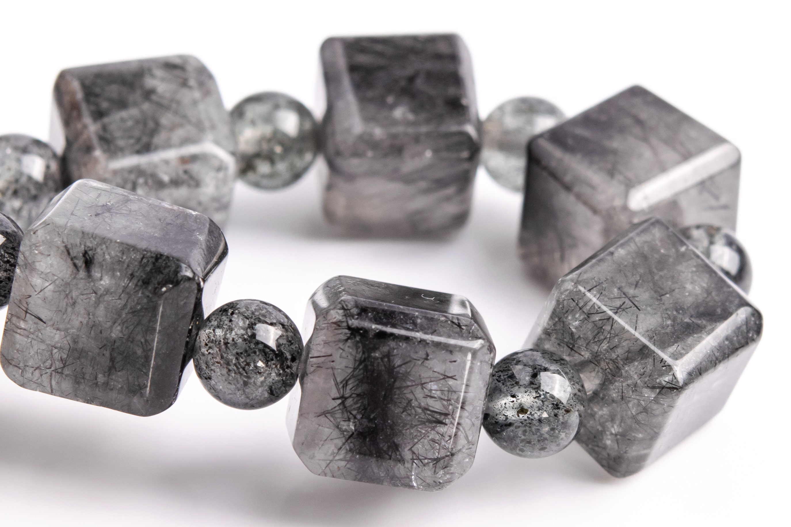 9-10mm Black Rutilated Quartz Beads Beveled Edge Faceted Cube Bracelet Grade A Genuine Natural Gemstone 7.5" (117873h-3983) 9-10mm Black Rutilated Quartz Beads Beveled Edge Faceted Cube Bracelet Grade A Genuine Natural Gemstone 7.5" (117873h-3983)