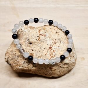 Black Rutilated Quartz Bracelet. Elastic Stretch Bracelet. Black Rutilated Quartz Bracelet. Elastic Stretch Bracelet.